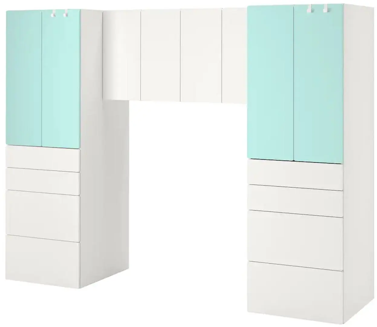 Набор детской мебели Ikea Smastad 240x57x181 (Белый/Светло-бирюзовый)