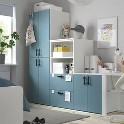 Набор детской мебели Ikea Smastad/Platsa 180x57x181 (Белый/Голубой)