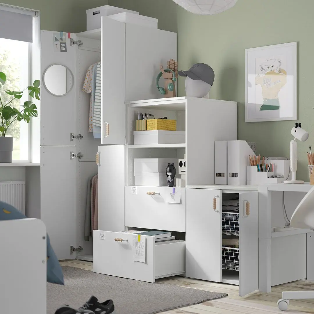 Набор детской мебели Ikea Smastad/Platsa 180x57x181 (Белый/Голубой)