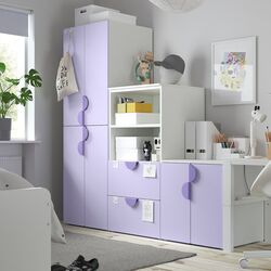Набор детской мебели Ikea Smastad/Platsa 180x57x181 (Белый/Светло-сиреневый)