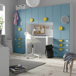 Набор детской мебели Ikea Smastad/Platsa 240x42x181 (Белый/Голубой)