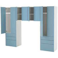 Set mobila copii Ikea Smastad/Platsa 240x42x181 (Alb/Albastru) Thumb