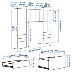 Dulap suspendat Ikea Smastad/Platsa 240x42x181 (Alb/Lila Deschis) Thumb
