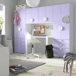 Набор детской мебели Ikea Smastad/Platsa 240x42x181 (Белый/Светло-сиреневый)