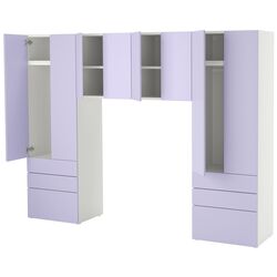 Dulap suspendat Ikea Smastad/Platsa 240x42x181 (Alb/Lila Deschis) Thumb