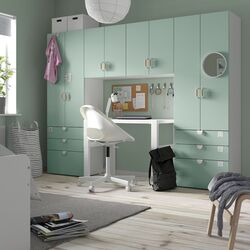 Набор детской мебели Ikea Smastad/Platsa 240x42x181 (Белый/Светло-зеленый)
