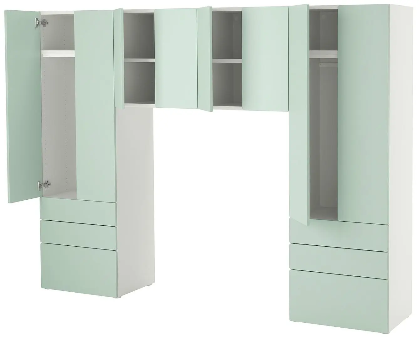 Набор детской мебели Ikea Smastad/Platsa 240x42x181 (Белый/Светло-зеленый)