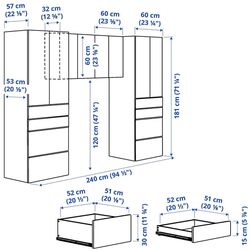 Set mobila copii Ikea Smastad/Platsa 240x57x181 (Alb/Lila Deschis) Thumb