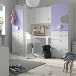 Набор детской мебели Ikea Smastad/Platsa 240x57x181 (Белый/Светло-сиреневый)