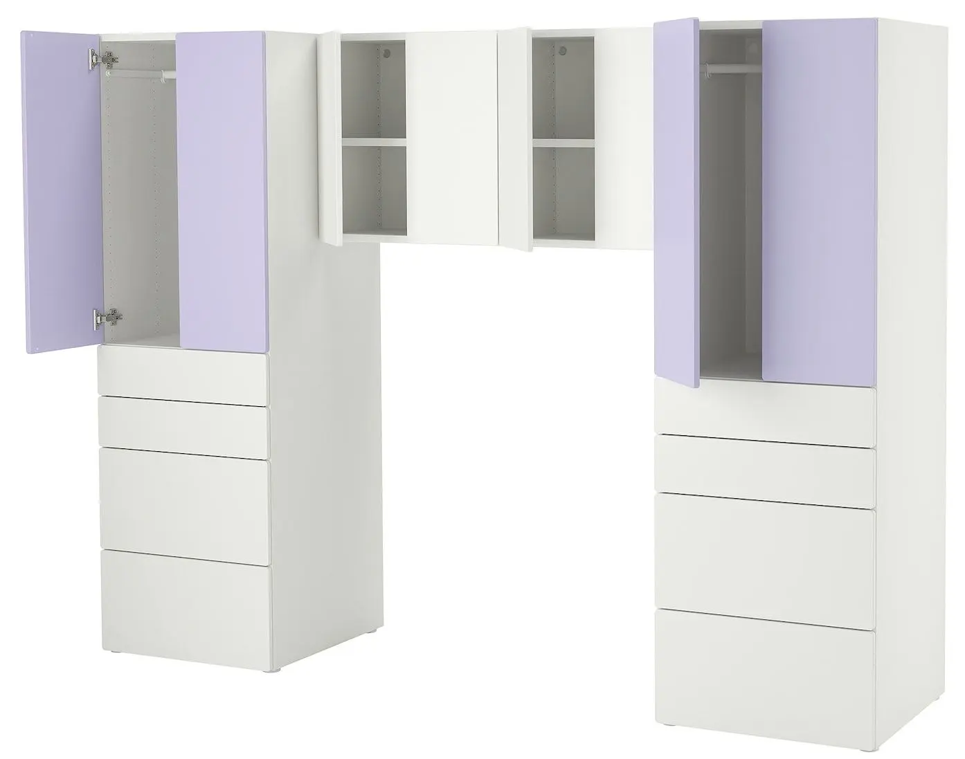 Set mobila copii Ikea Smastad/Platsa 240x57x181 (Alb/Lila Deschis)