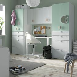 Набор детской мебели Ikea Smastad/Platsa 240x57x181 (Белый/Светло-зеленый)