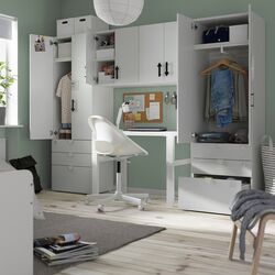 Set mobila copii Ikea Smastad/Platsa usi/sertare 240x42x181 (Alb/Lila Deschis) Thumb