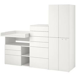 Набор детской мебели Ikea Smastad/Platsa с пеленальным столиком 210x79x181 (Белый)