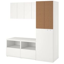 Набор детской мебели Ikea Smastad с выдвижным модулем 180x57x196 (Белый/Пробка)