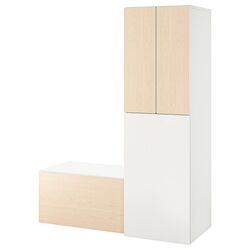 Шкаф Ikea Smastad с банкеткой для хранения 150x57x196 (Белый/Береза)