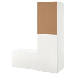 Шкаф Ikea Smastad с банкеткой для хранения 150x57x196 (Белый/Коричневый)