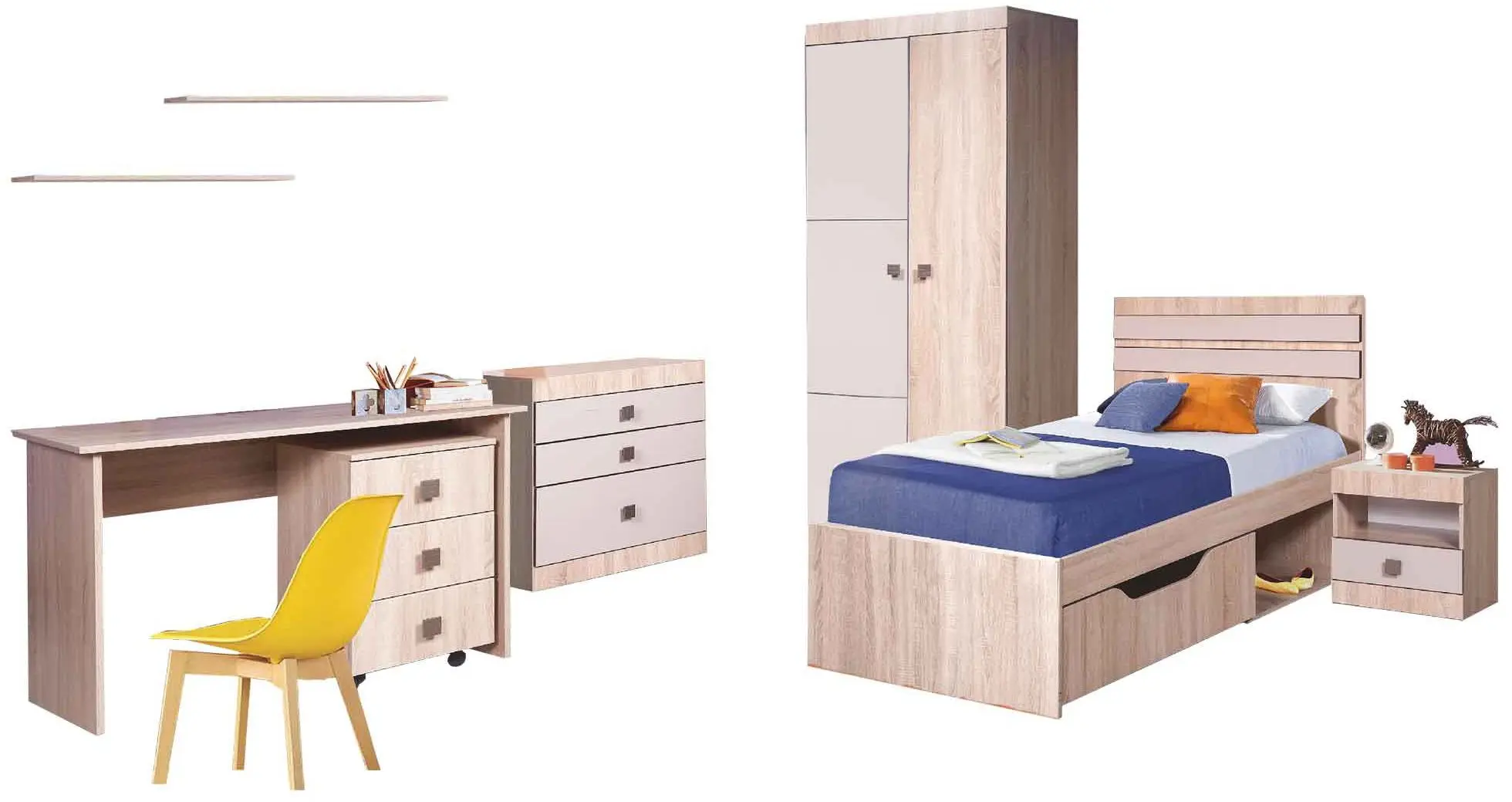 Mobila pentru copii КМК 0467 London 2 Dreapta (Sonoma Oak/Cappuccino)