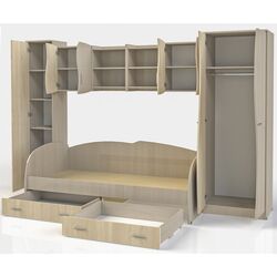 Mobila pentru copii Marcel Prod Tineret Cindy II (Sonoma Oak Dark/Sonoma Oak Light) Thumb