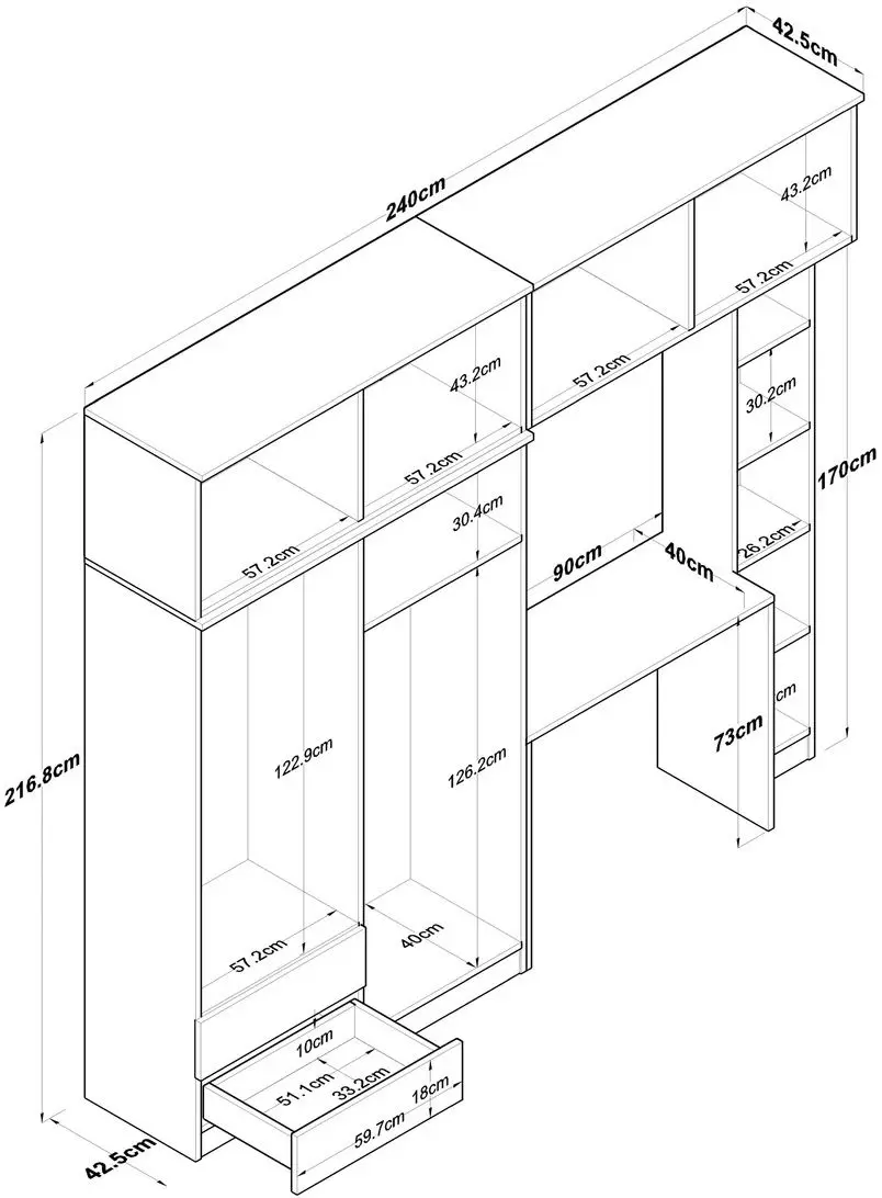 Детская стенка Mirage Meble BA122 (Walnut/White)