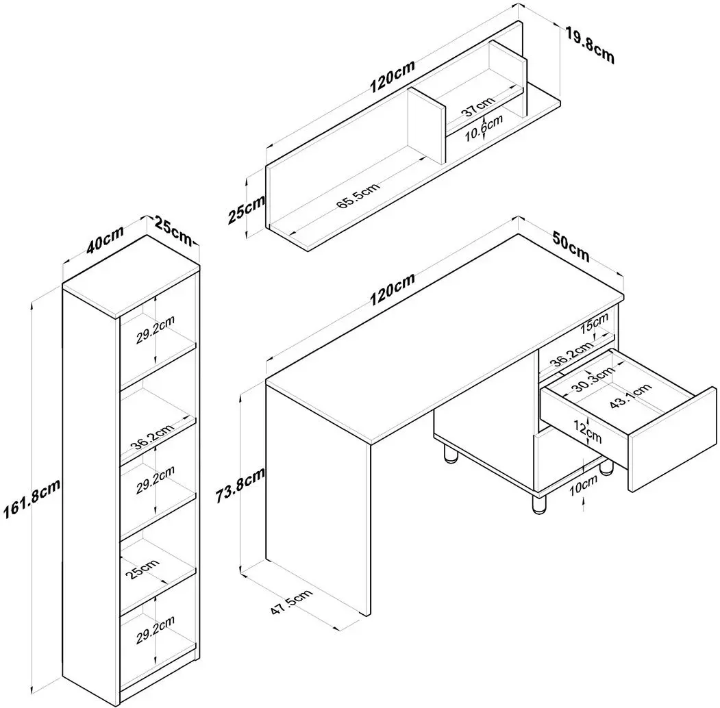 Набор детской мебели Mirage Meble HA115 (Walnut/Anthracite)