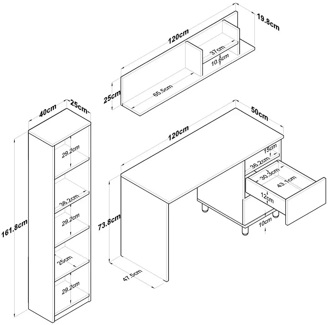 Набор детской мебели Mirage Meble HA115 (Walnut/White)