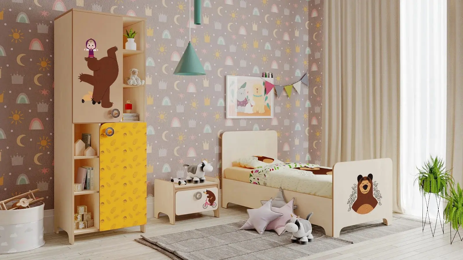 Детская Smart Маша и Медведь Happy Days 1 (Cream/Beige/Yellow)