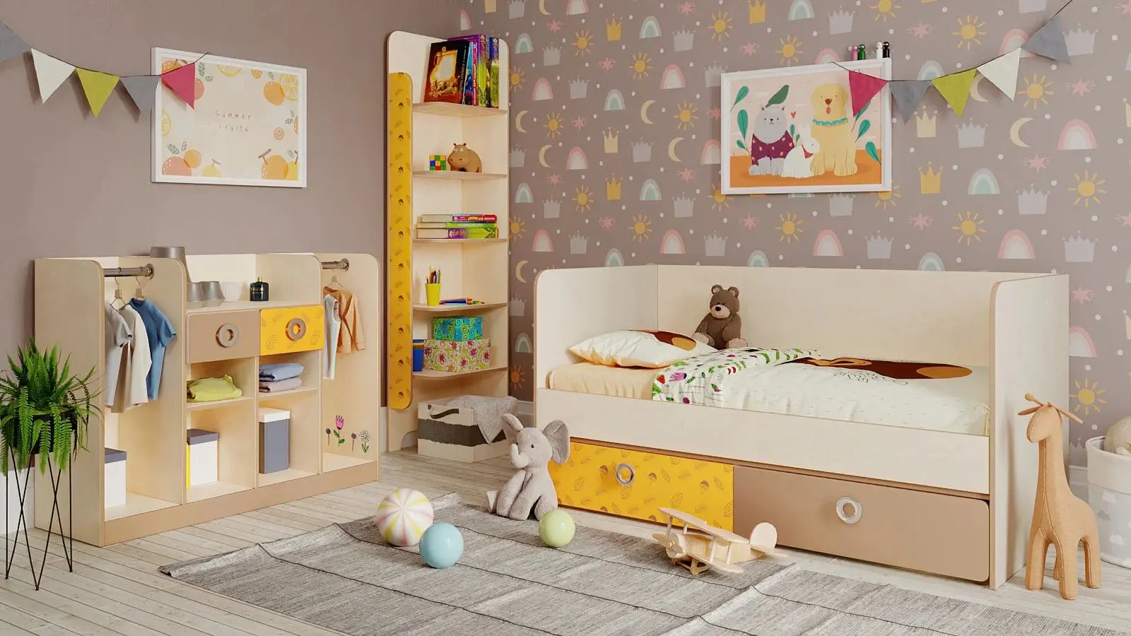 Mobila pentru copii Smart Masha i Medved Happy Days 2 (Cream/Beige/Yellow)