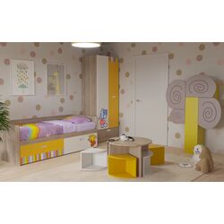 Детская Smart Юниор Оранжевая Корова 1 (Sonoma Oak/Yellow)