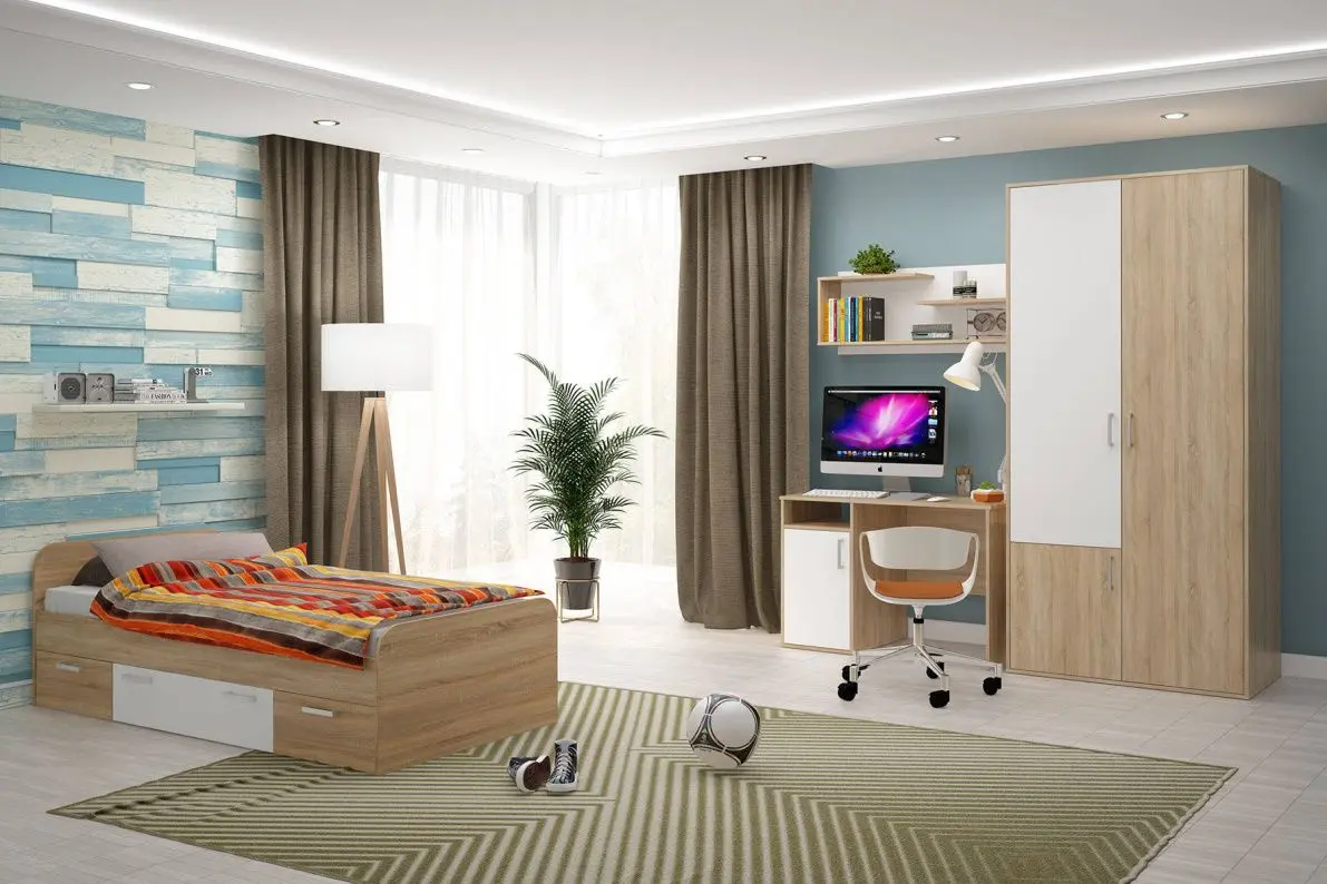 Детская Stolline Мика 1 (Дуб Сонома/Белый)