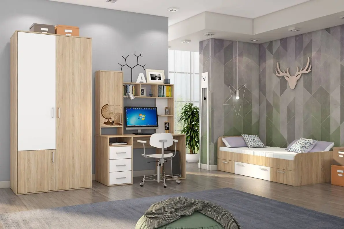 Детская Stolline Мика 2 (Дуб Сонома/Белый)