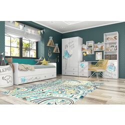 Детская Stolline Модерн Стиль 1 (Бело-Серый/Белый Глянец)