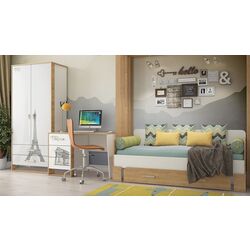 Детская Stolline Сити 2 (Бело-Серый/Дуб Небраска)