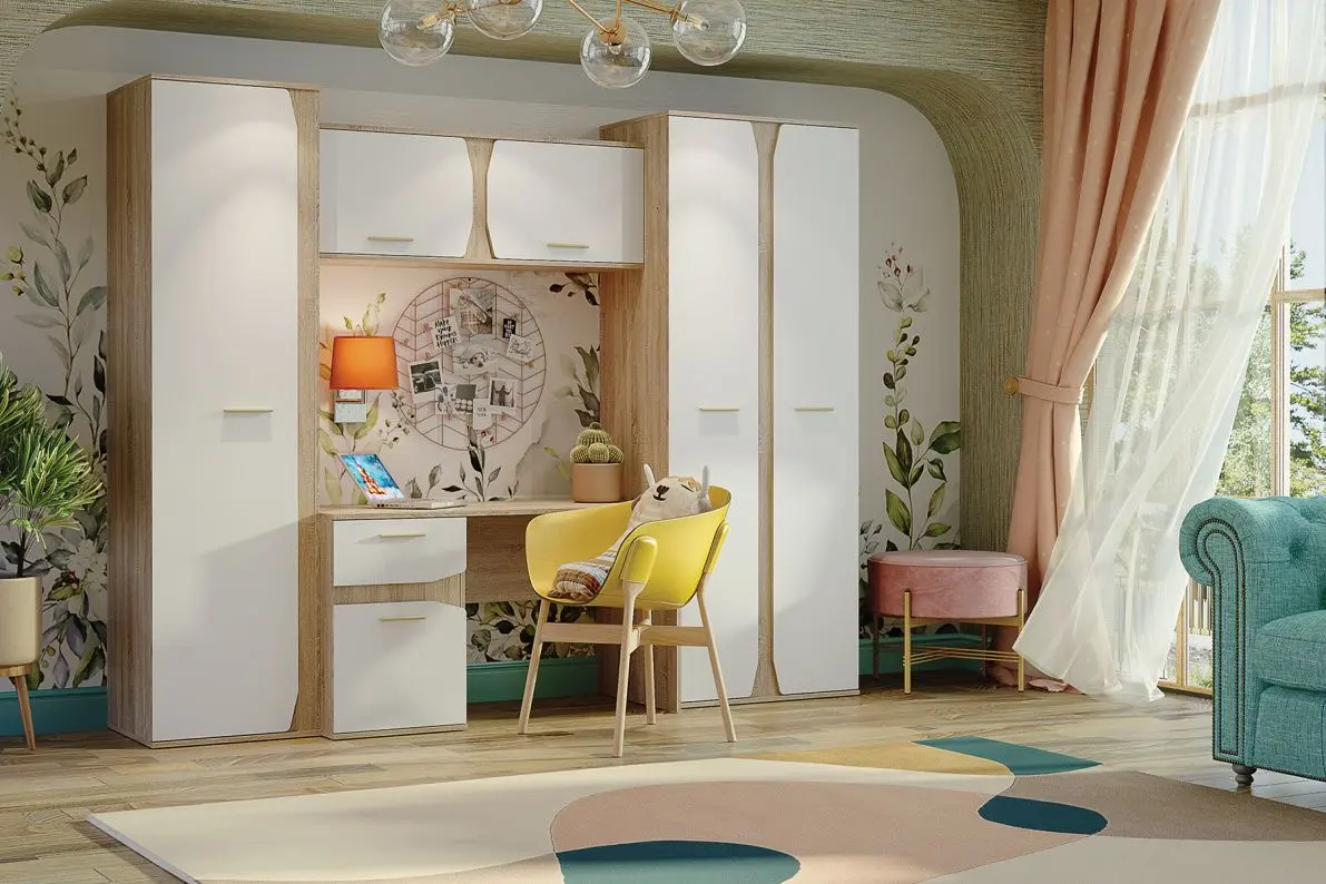 Набор детской мебели Stolline Бриз СТЛ.420.00 2.6м (Дуб Сонома/Белый) - 4