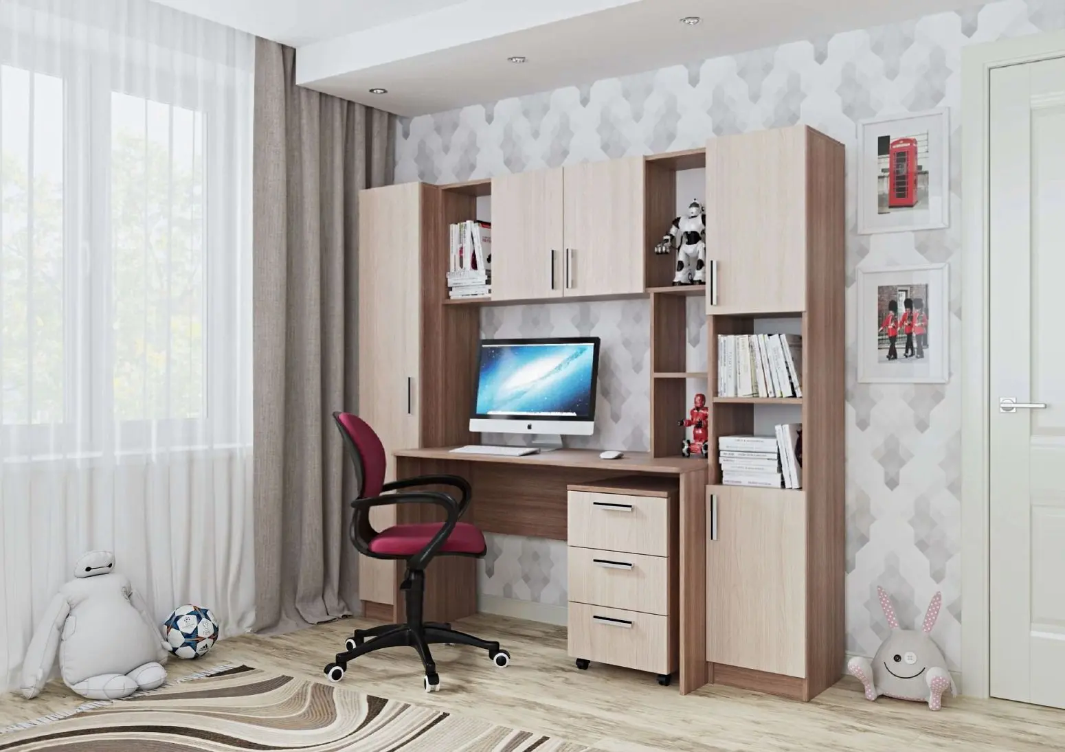 Набор детской мебели SV-mebel №7 (Ясень Шимо Темный/Ясень Шимо Светлый)