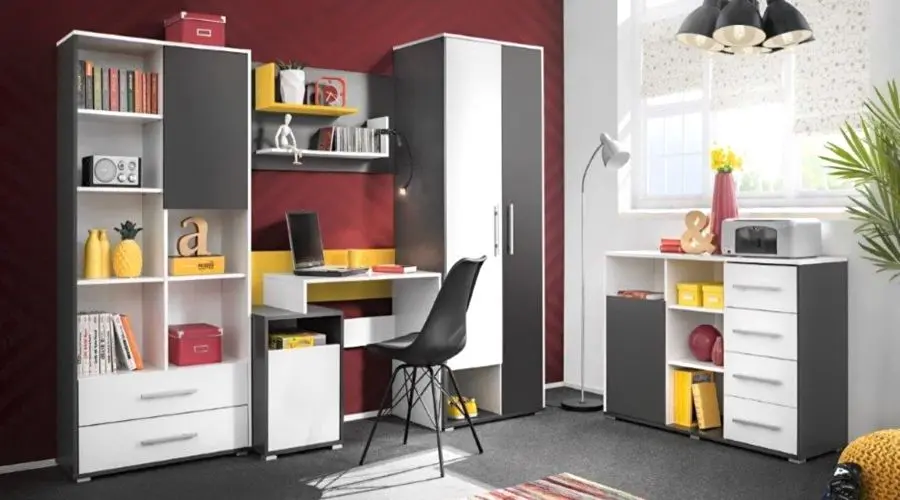 Набор детской мебели Tempo Kondela Masimo (Anthracite/White/Yellow) - 2