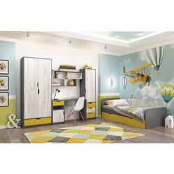Living pentru copii Yasen Disney 2.45m (Graphite Gray/Craft Oak White/Sun Shine) Thumb