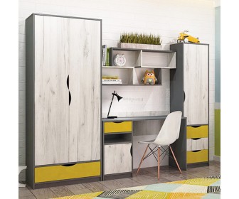 Living pentru copii Yasen Disney 2.45m (Graphite Gray/Craft Oak White/Sun Shine)