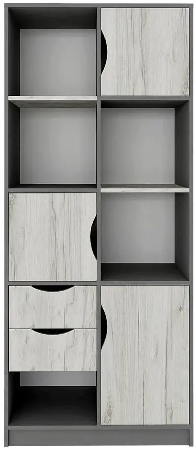 Mobila pentru copii Yasen Disney biblioteca 3D2S/raft/masa de birou/pat 90/penal (Graphite Gray/Craft Oak White)