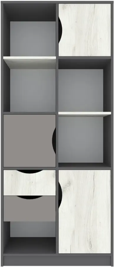 Детская Yasen Дисней книжный шкаф 3Д2Я/полка/письменный стол/кровать 90/пенал (Серый Графит/Дуб Крафт Белый/Kашемир)