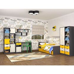 Детская Yasen Дисней (Серый Графит/Дуб Крафт Белый/Солнечное Сияние)