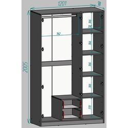 Mobila pentru copii Yasen Disney Dulap 3D2S1O/masa de birou/pat/comoda 90 (Graphite Gray/Craft Oak White) Thumb