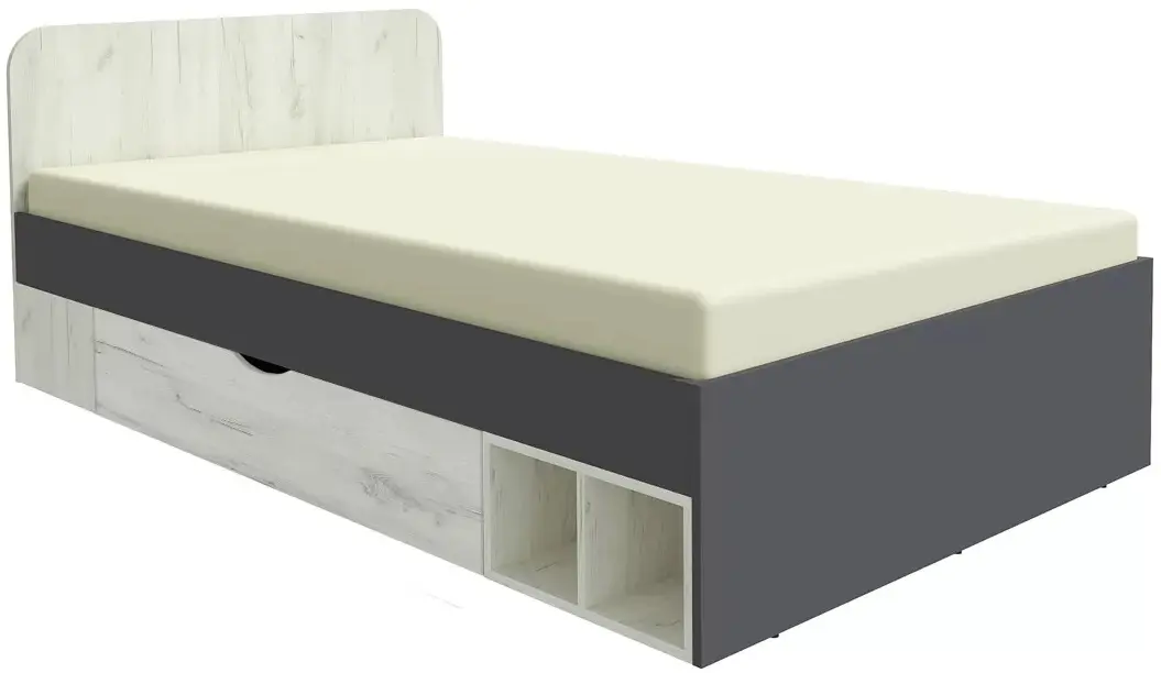 Mobila pentru copii Yasen Disney dulap de colt/etajera de colt/masa de birou/pat 120/penal/noptiera (Graphite Gray/Craft Oak White)