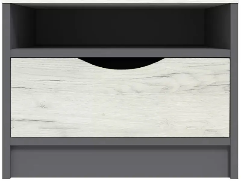 Mobila pentru copii Yasen Disney dulap de colt/etajera de colt/masa de birou/pat 120/penal/noptiera (Graphite Gray/Craft Oak White)