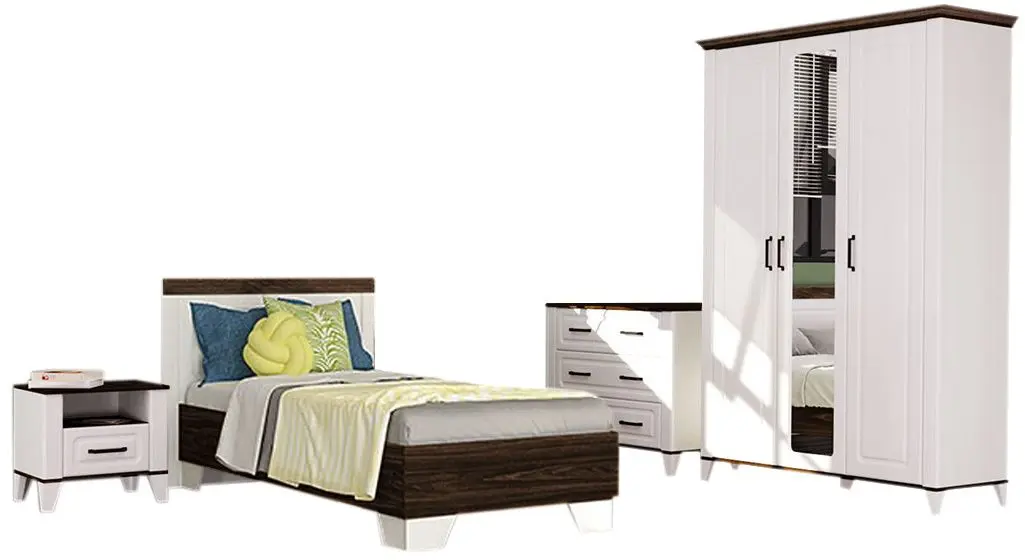 Mobila pentru copii Yasen Skandi 2 90 (White Structural/Bourbon Oak/Orion Oak)