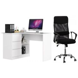 Комплект офисной мебели Akord B16 Left White + Chomik FOT5047 Black