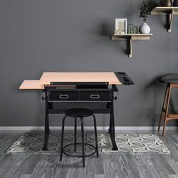 Set de mobila pentru oficiu Costway HW52822 (Black/Natural) Thumb