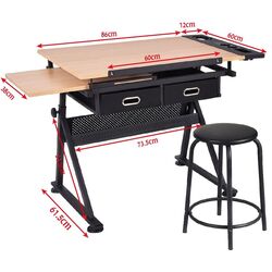 Set de mobila pentru oficiu Costway HW52822 (Black/Natural) Thumb