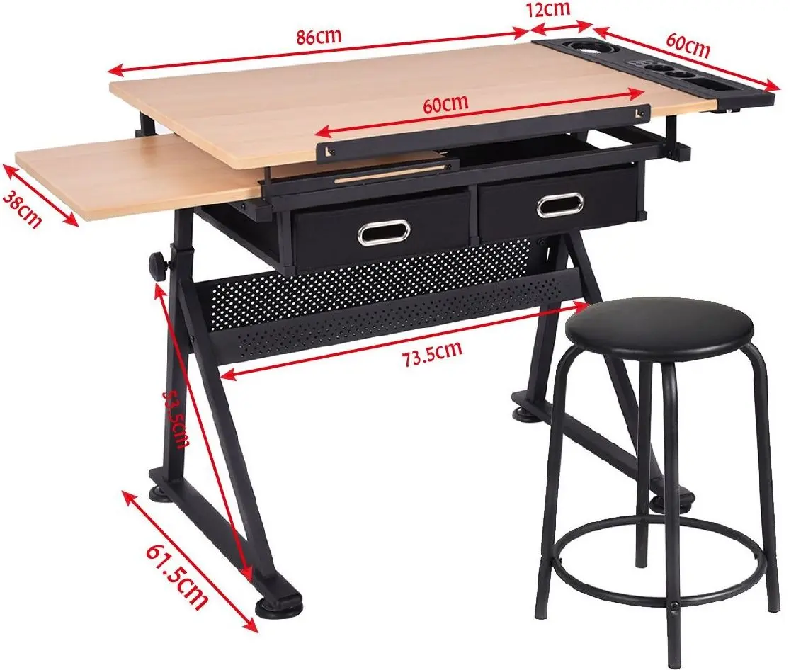 Set de mobila pentru oficiu Costway HW52822 (Black/Natural) - 5