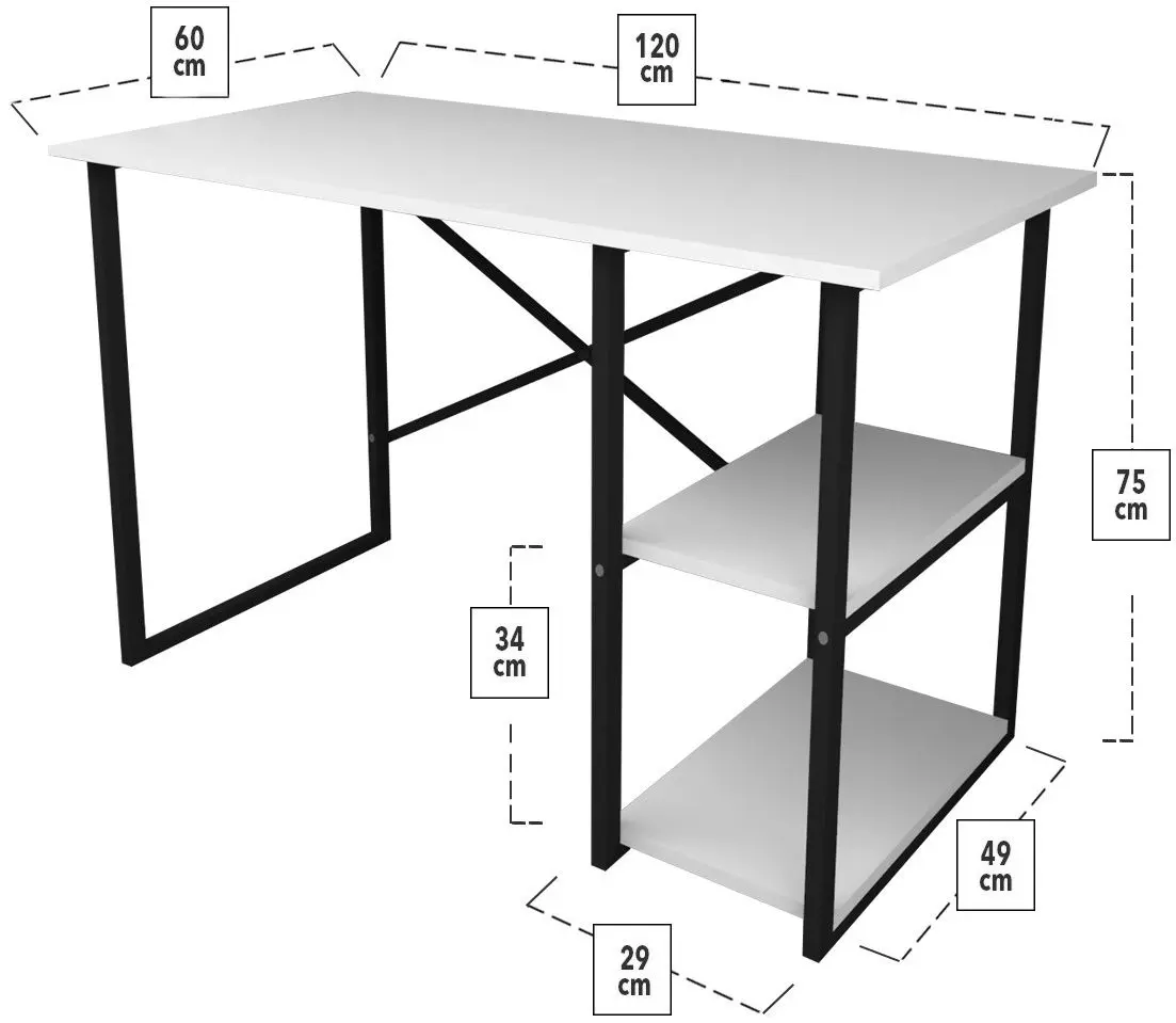 Комплект офисной мебели Fabulous 2 полки/Gotel C4F (White/Black) - 6