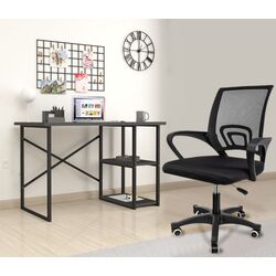 Set de mobila pentru oficiu Fabulous 2 rafturi/Jumi Smart CM-922983 (Anthracite/Black)